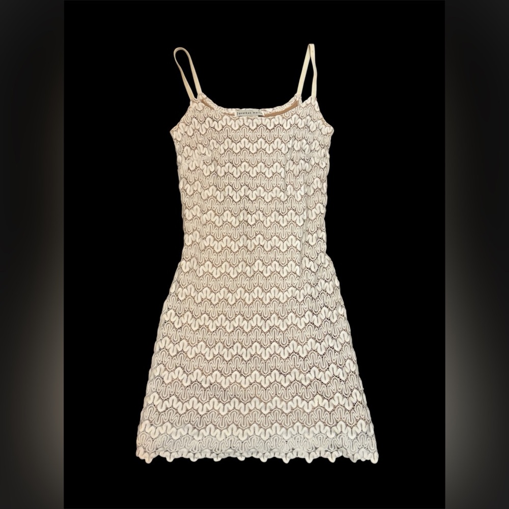 Vintage Cream Lace-Overlay Mini Dress